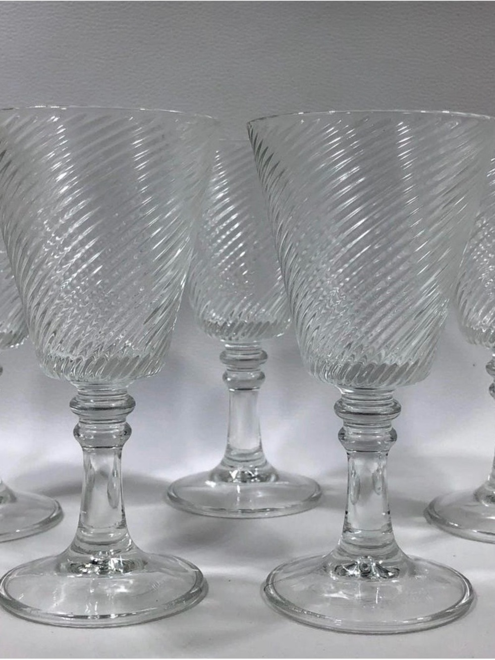 Bormioli Rocco Rigadin Wine Goblets. Set Of 6